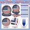 96PCS Vintage Patriotic Tableware Set for 24 Guests – American Flag Disposable Dinnerware with Plates, Napkins, Cups & Forks for 4th of July, Memorial Day & Veterans Day Celebrations